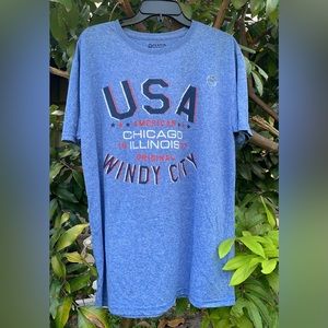 ✨⚡️💥Chicago Illinois Windy City Shirt Adult Blue Short Sleeve Tee Mens Perrin